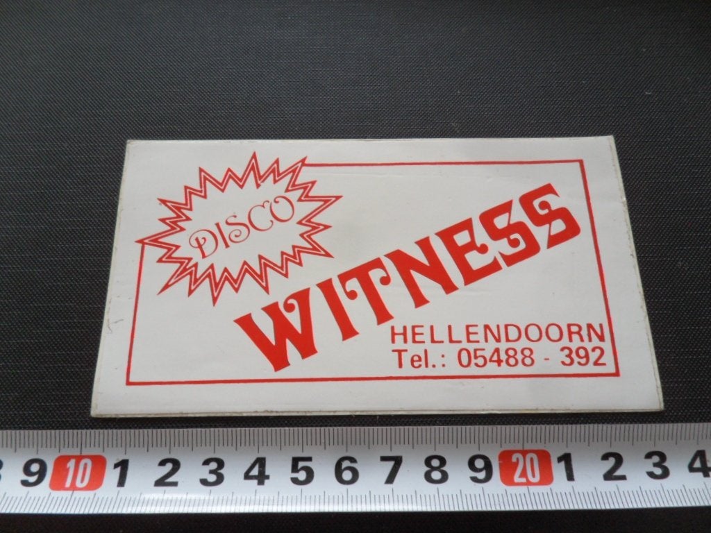 sticker 305 hellendoorn disco WITNESS, Ophalen, Zo goed als nieuw
