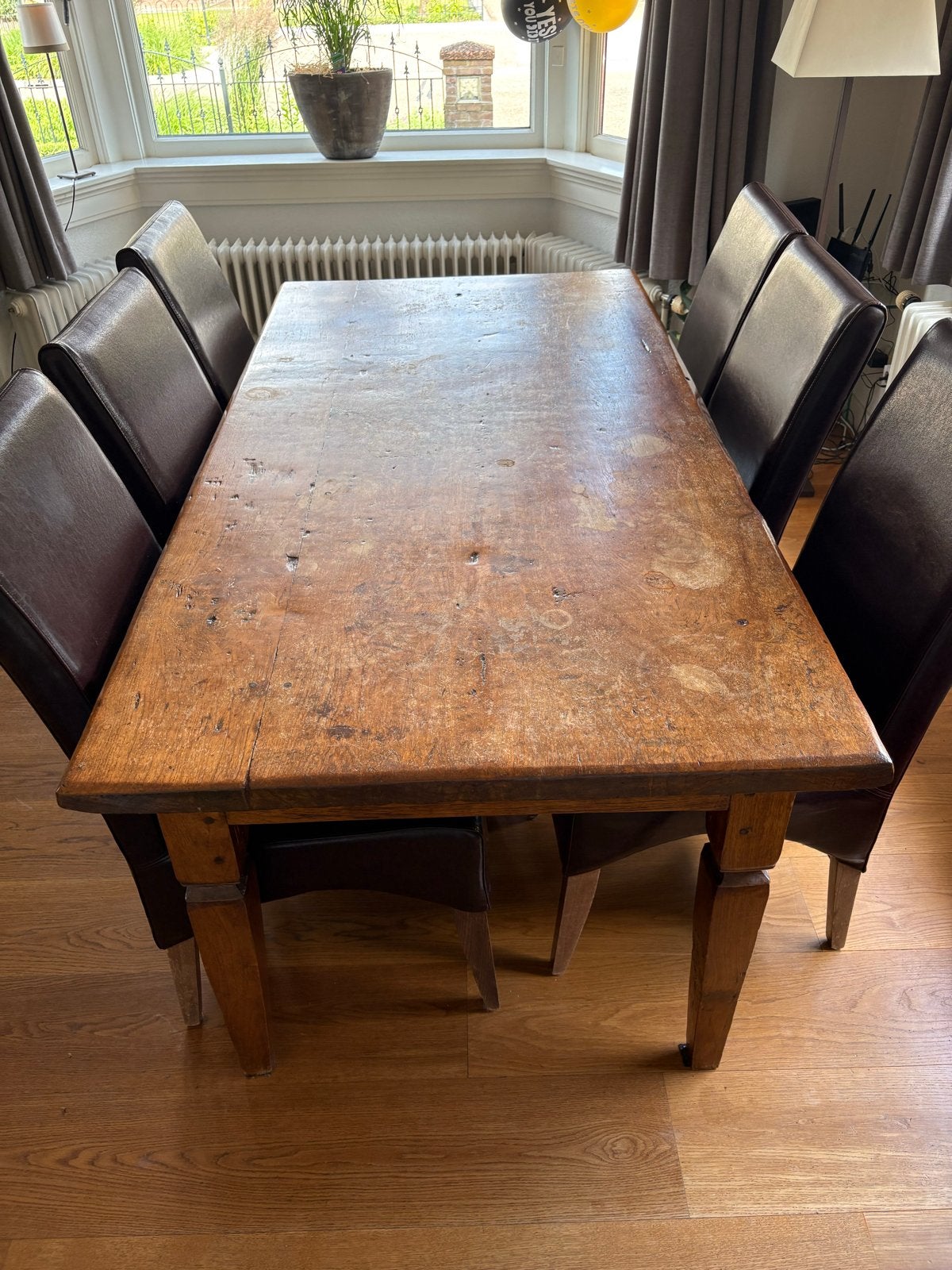 Antieke robuuste eettafel, Huis en Inrichting, Tafels | Eettafels, Ophalen, Gebruikt, 50 tot 100 cm, 150 tot 200 cm