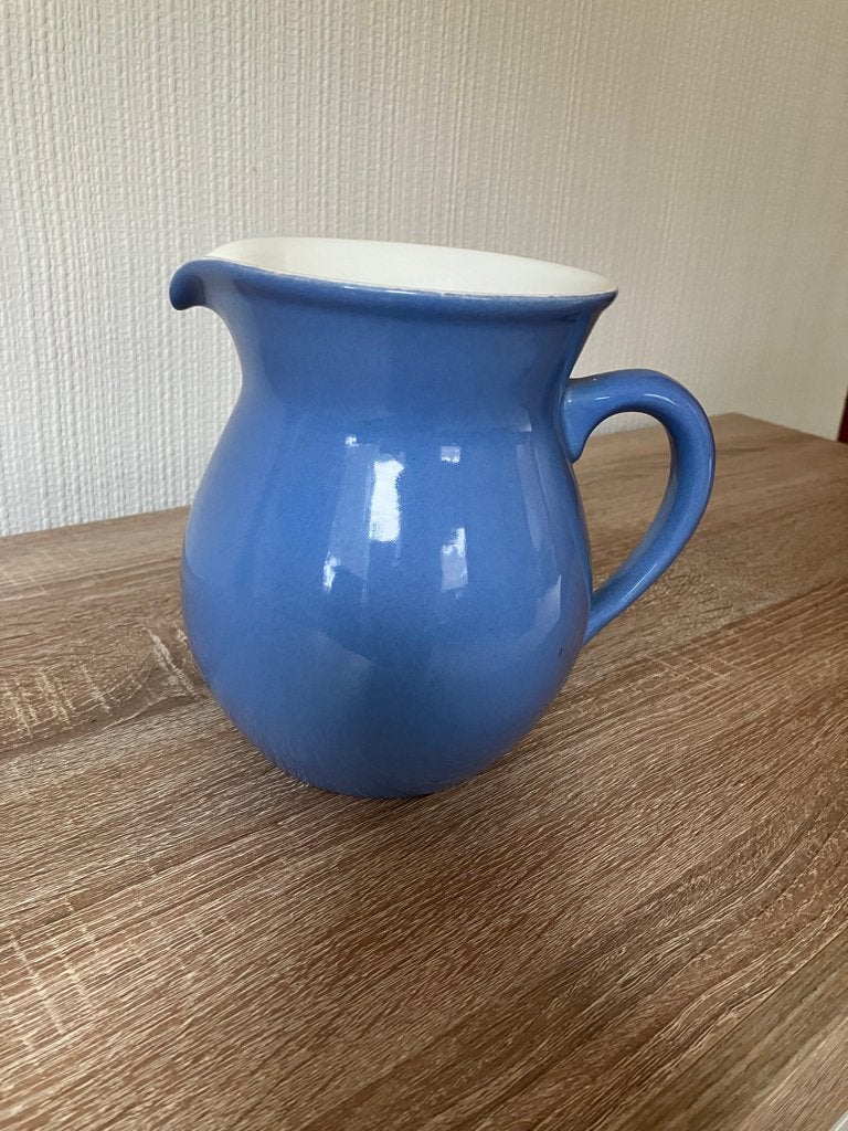 Blauwe Schenkkan - Melkkan -  Buikmodel, Huis en Inrichting, Keuken | Servies, Ophalen of Verzenden, Gebruikt, Overige stijlen