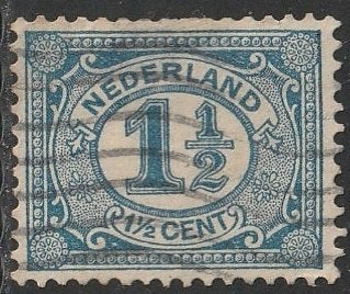 Nederland 1899 53 Cijfer 1,5c donkerblauw, Gest, Postzegels en Munten, Postzegels | Nederland, Ophalen of Verzenden, T/m 1940