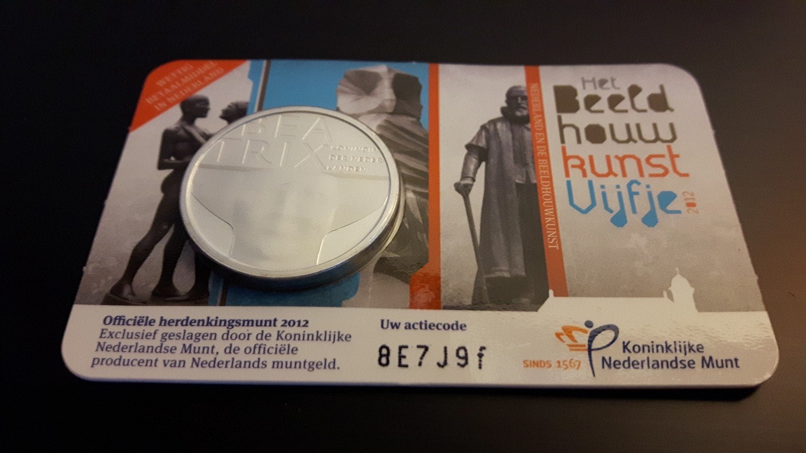 5 euro coincard 2012 Beeldhouwkunst Vijfje, Ophalen of Verzenden, Koningin Beatrix, Euro's