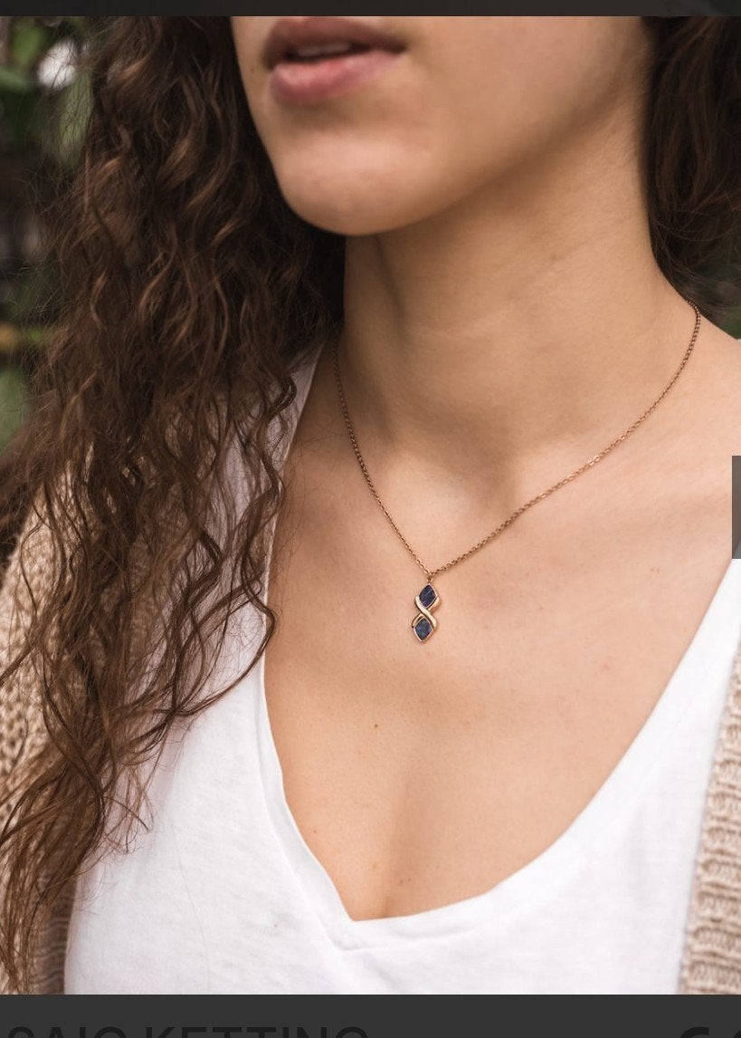Mosaic Ketting
Lapis Lazuli & Roségoud, Overige materialen, Verstelbaar, Blauw, Nieuw