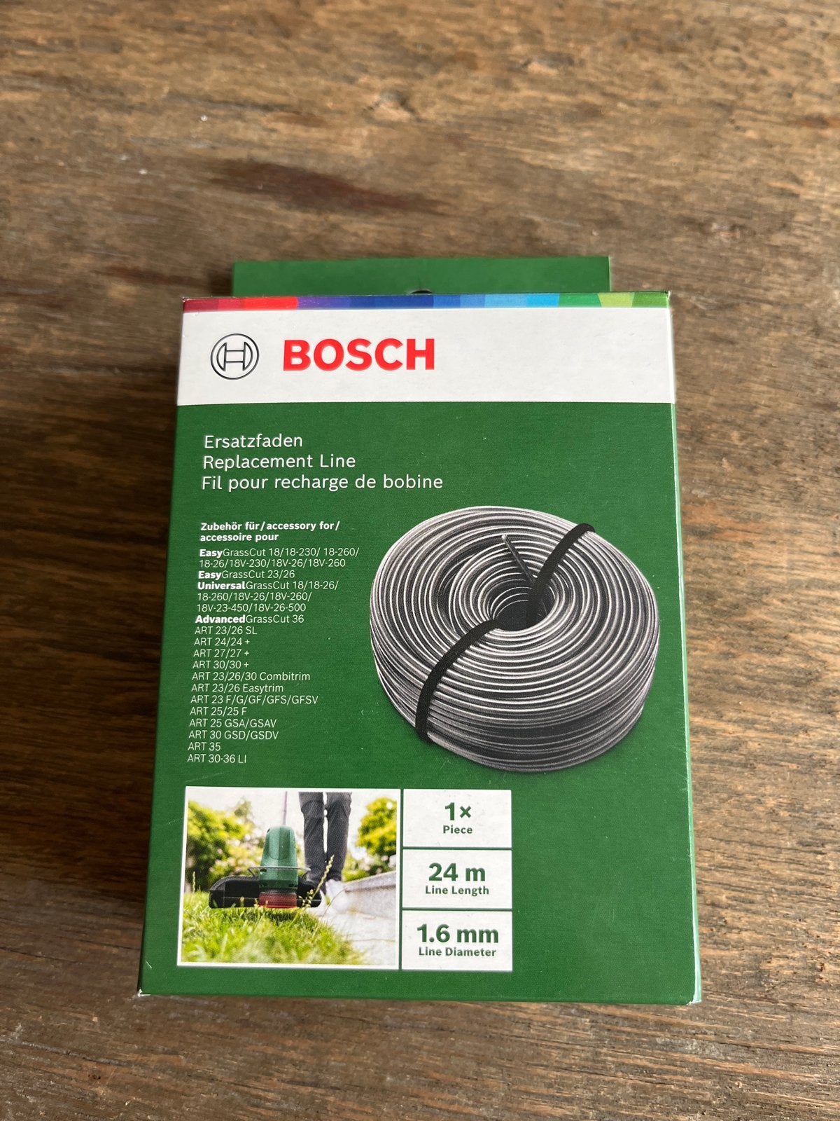 Bosch Vervangingslijn voor grastrimmer 24m 1.6mm, Tuin en Terras, Ophalen of Verzenden, Nieuw, Overige soorten