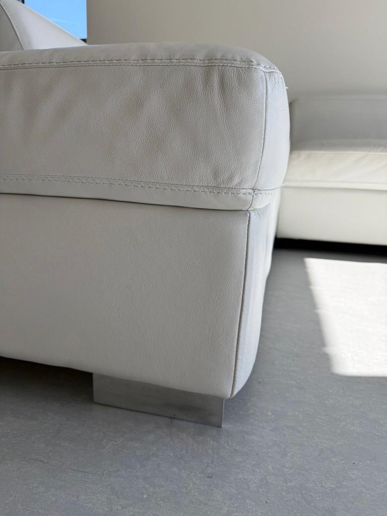 Leren salonzetel Chateau d’ax, wit met relax, Huis en Inrichting, Ophalen, Zo goed als nieuw, 200 tot 250 cm, Vierpersoons of meer