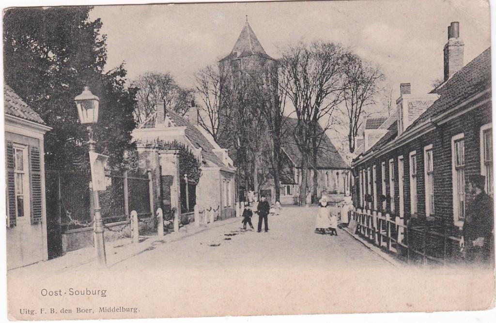 Oost - Souburg (Zld) Dorpsstraat ca. 1906. voor € 5,00., Verzenden, Voor 1920, Ongelopen, Zeeland