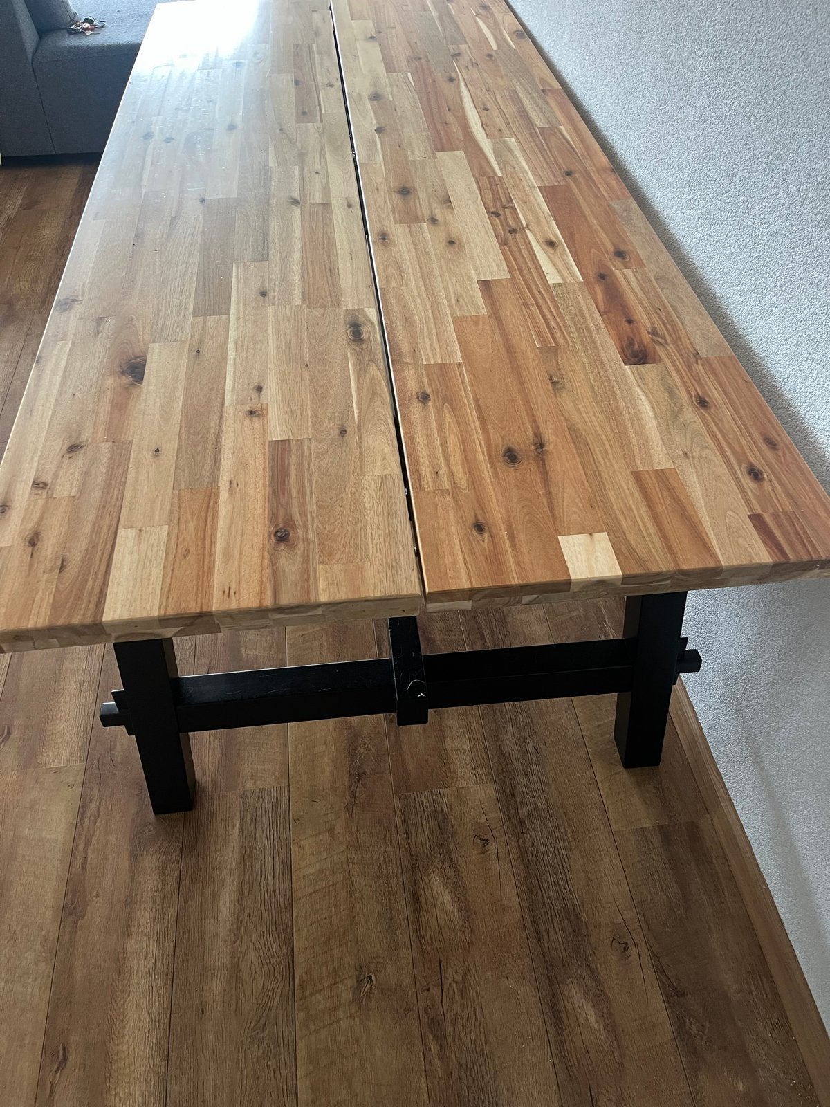 Prachtige massief houten eettafel - 235 x 100 cm, Ophalen, Gebruikt, 100 tot 150 cm, 200 cm of meer