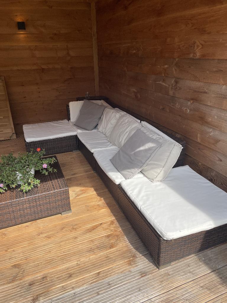 Wicker loungeset tuin, Ophalen, Gebruikt, Bank, 8 zitplaatsen