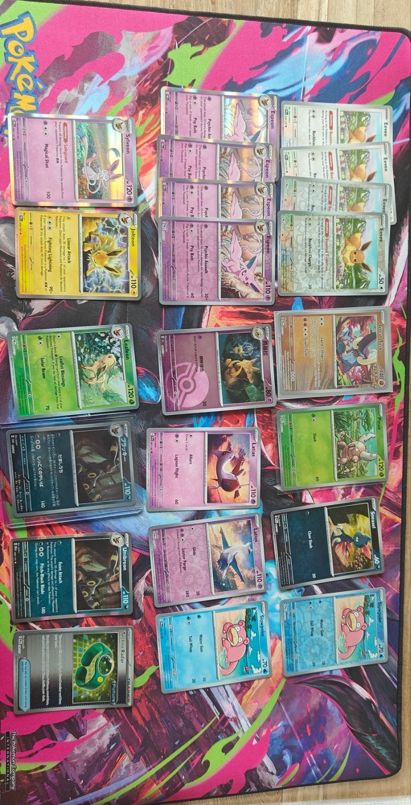 Eevee + Masterball collectie!!, Hobby en Vrije tijd, Ophalen of Verzenden, Nieuw, Meerdere kaarten, Foil