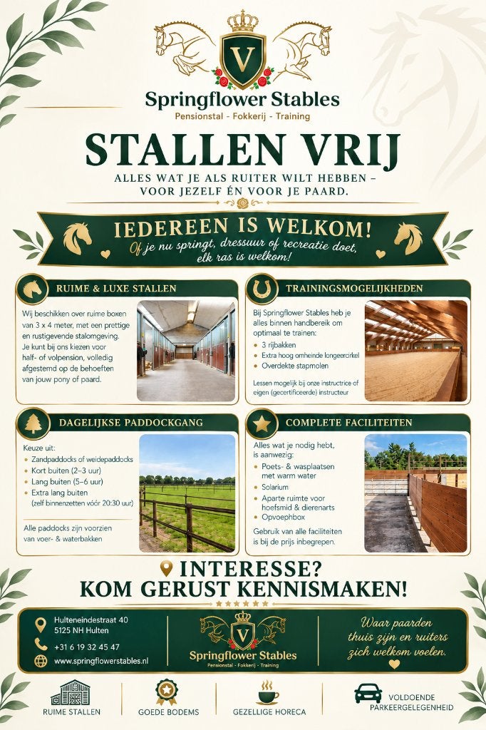 pensionstal aangeboden & stallen vrij nabij tilburg breda, Dieren en Toebehoren, Stalling, 4 paarden of pony's of meer
