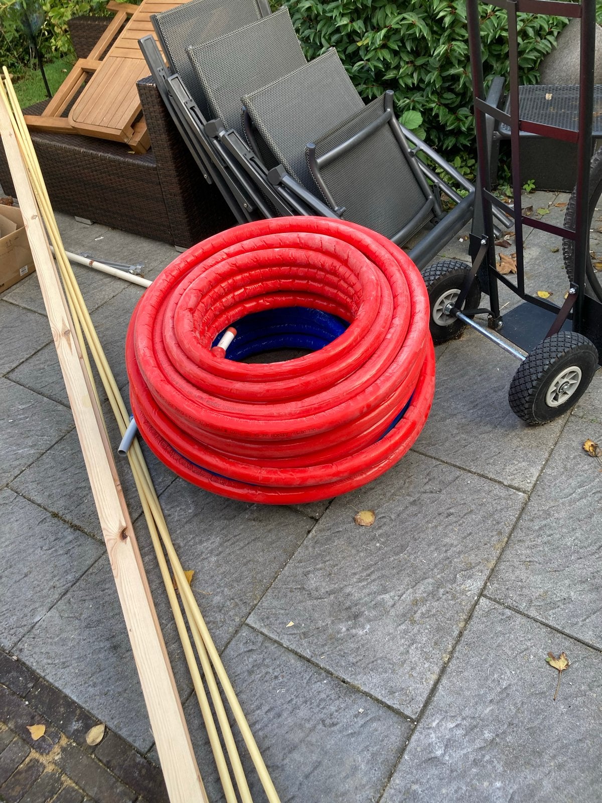 Geïsoleerde Meerlagen CV Buizen 25mm - Rood & Blauw, Doe-het-zelf en Verbouw, Gebruikt, 6 meter of meer, Overige typen, 20 tot 40 mm