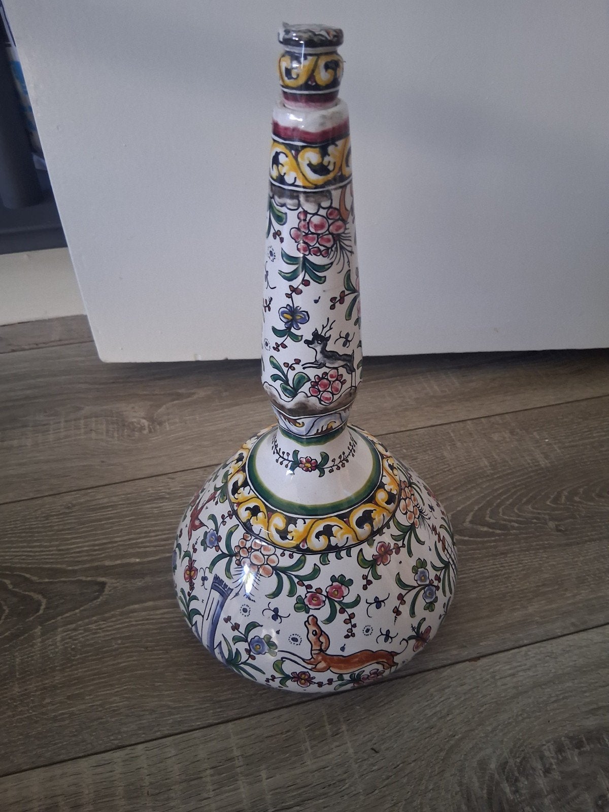 Unieke handgeschilderde vaas van Gelder, Made in Portugal, Ophalen of Verzenden