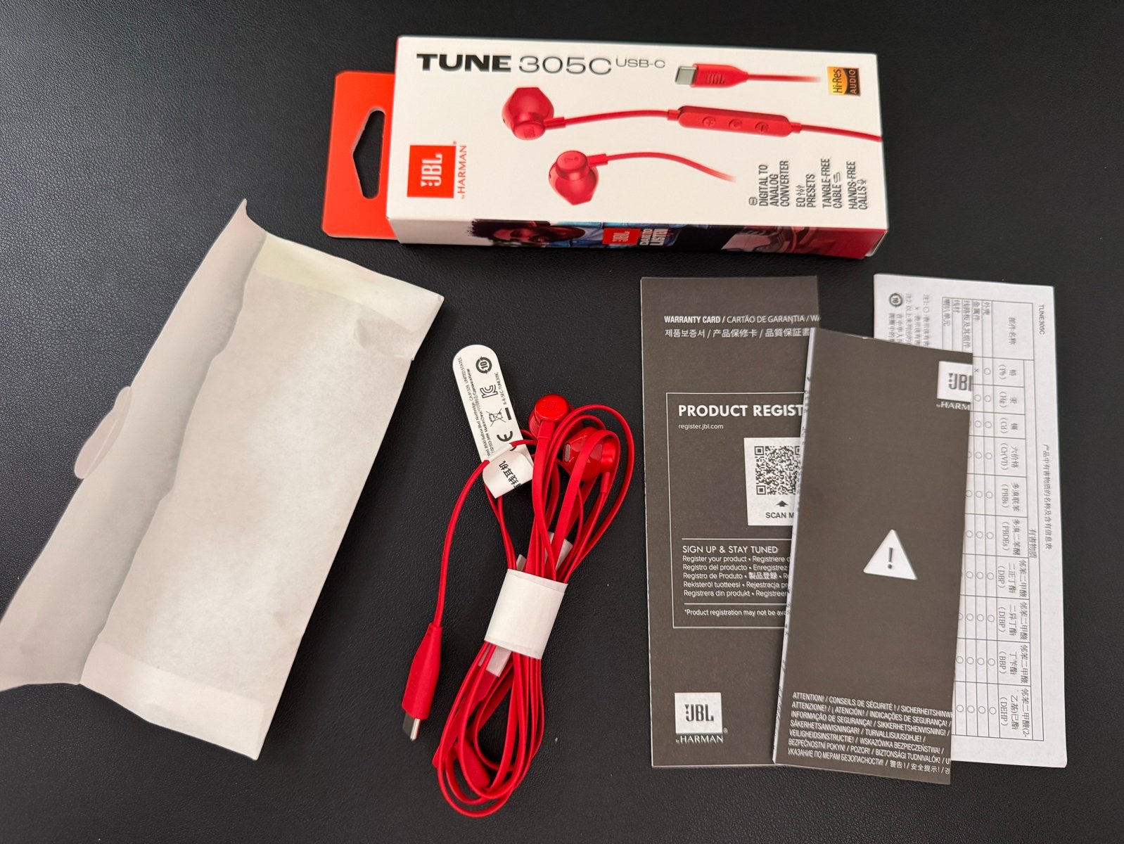 JBL TUNE 305C In-ear Hoofdtelefoon met USB-C Aansluiting, Audio, Tv en Foto, Koptelefoons, Nieuw, In-ear, JBL, Rood, Microfoon