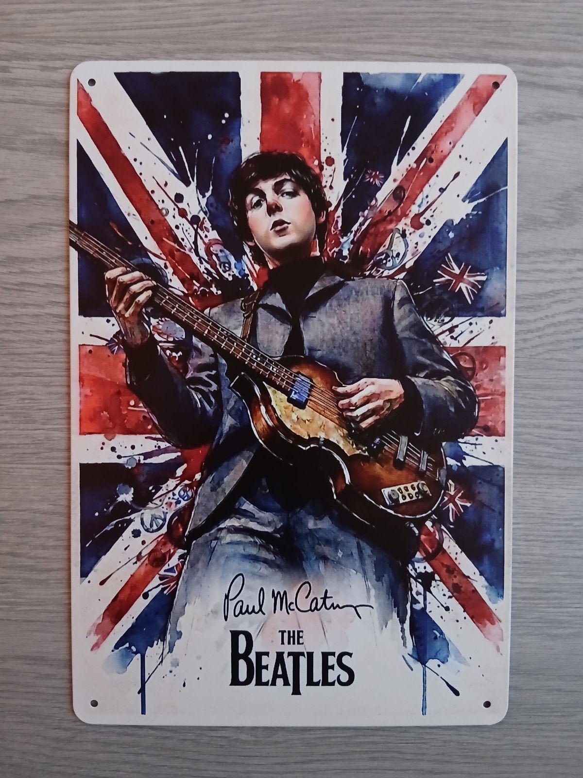 The Beatles Paul McCartney 20x30 cm Metalen Reclamebord, Ophalen of Verzenden, Nieuw, Poster, Artwork of Schilderij