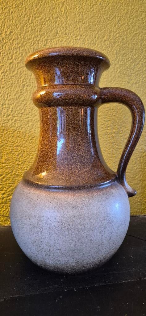 Vintage Scheurich West Germany vaas 406-28 bruin-beige, Antiek en Kunst, Ophalen of Verzenden