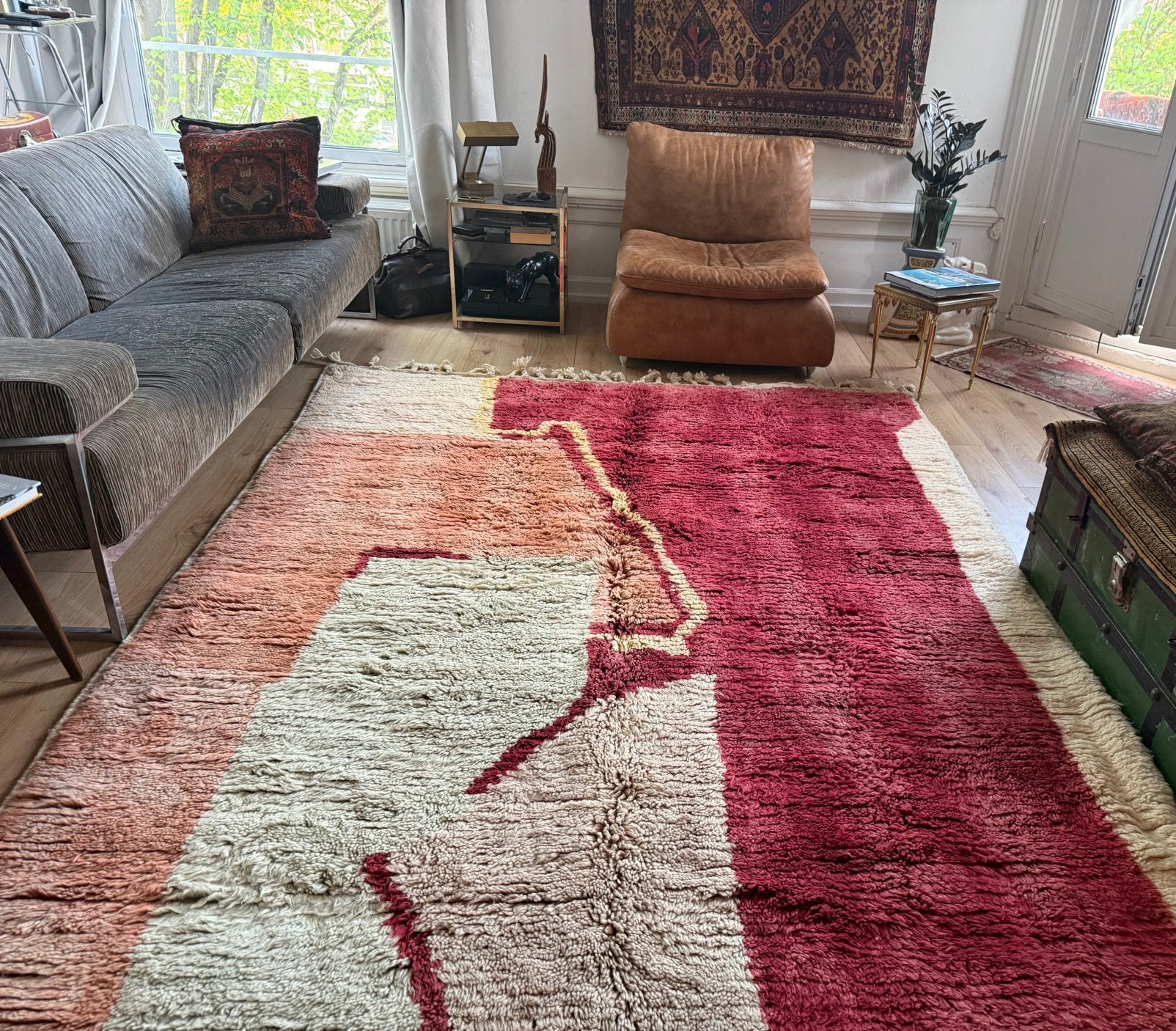 Vintage Marokkaans handgeknoopt tapijt – 291 x 203 cm
