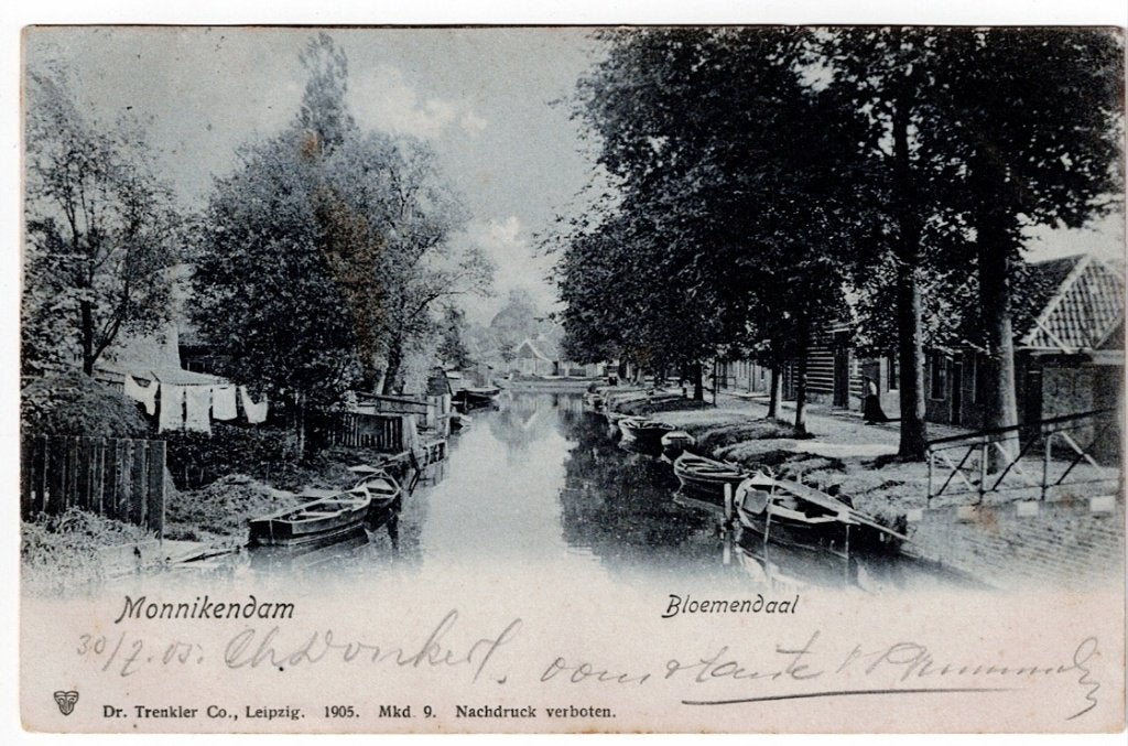 Monnickendam 1905. Bloemendaal (boot)., Ophalen of Verzenden, Voor 1920, Gelopen, Noord-Holland