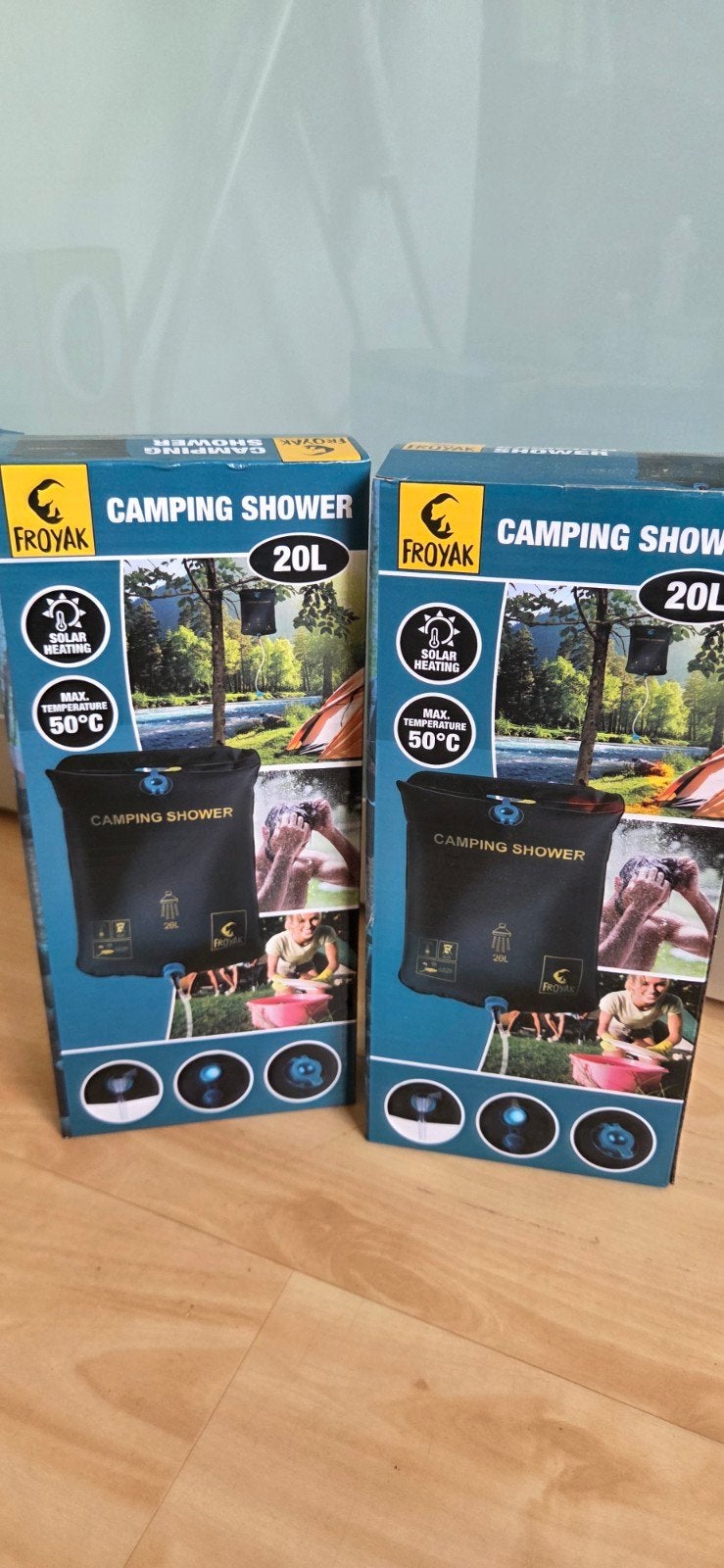 Froyak camping shower 2x, Ophalen of Verzenden, Nieuw