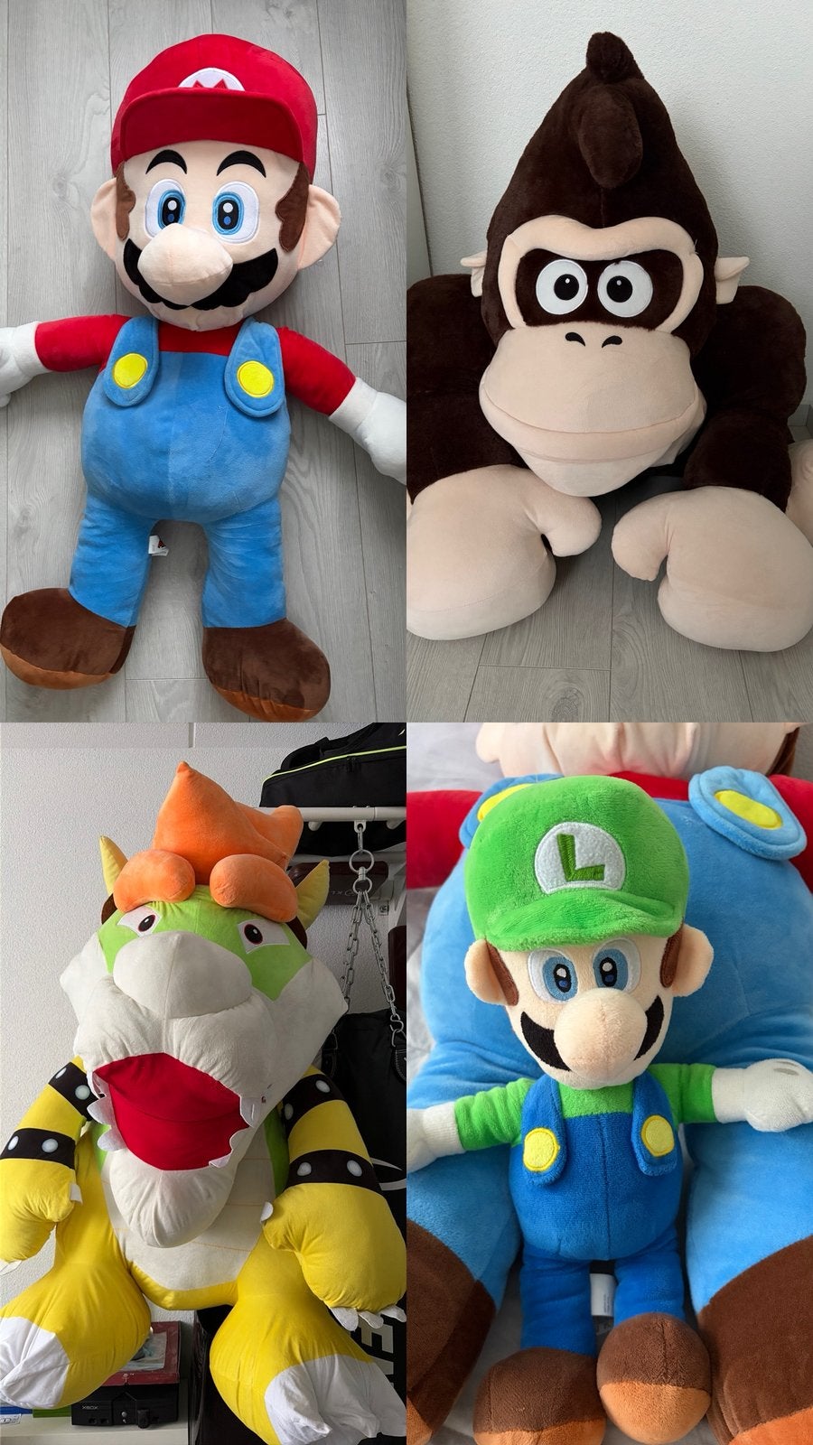 SET XL Mario, Donkey Kong en Bowser knuffels, Ophalen, Overige typen, Zo goed als nieuw, Nintendo