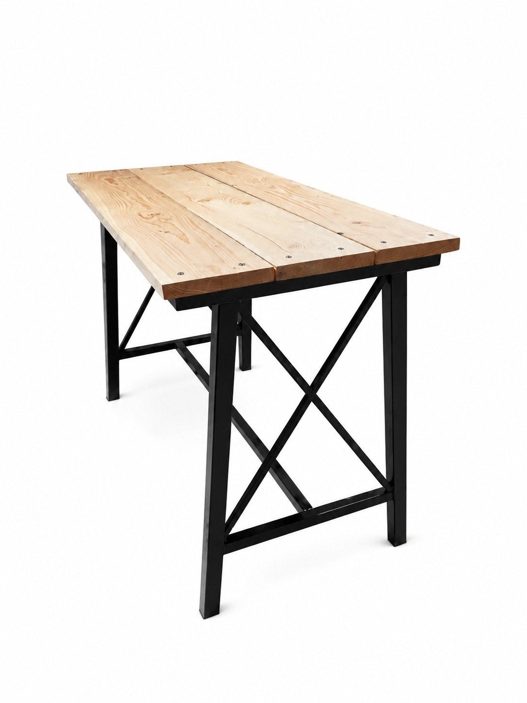 Hoge tafel staal/hout, Ophalen, Nieuw