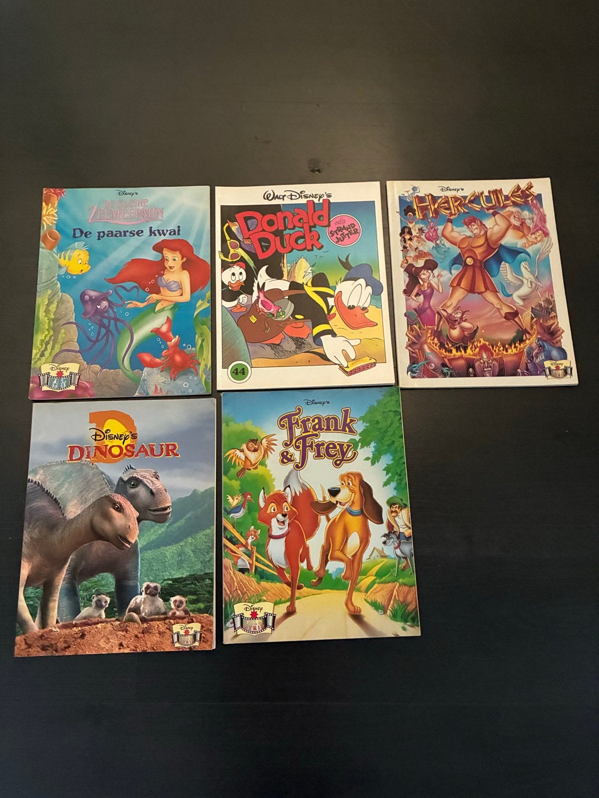 5 Disney Boeken: Frank & Frey, Donald Duck, Hercules, Dinosa, Meerdere stripboeken, Ophalen of Verzenden, Gelezen