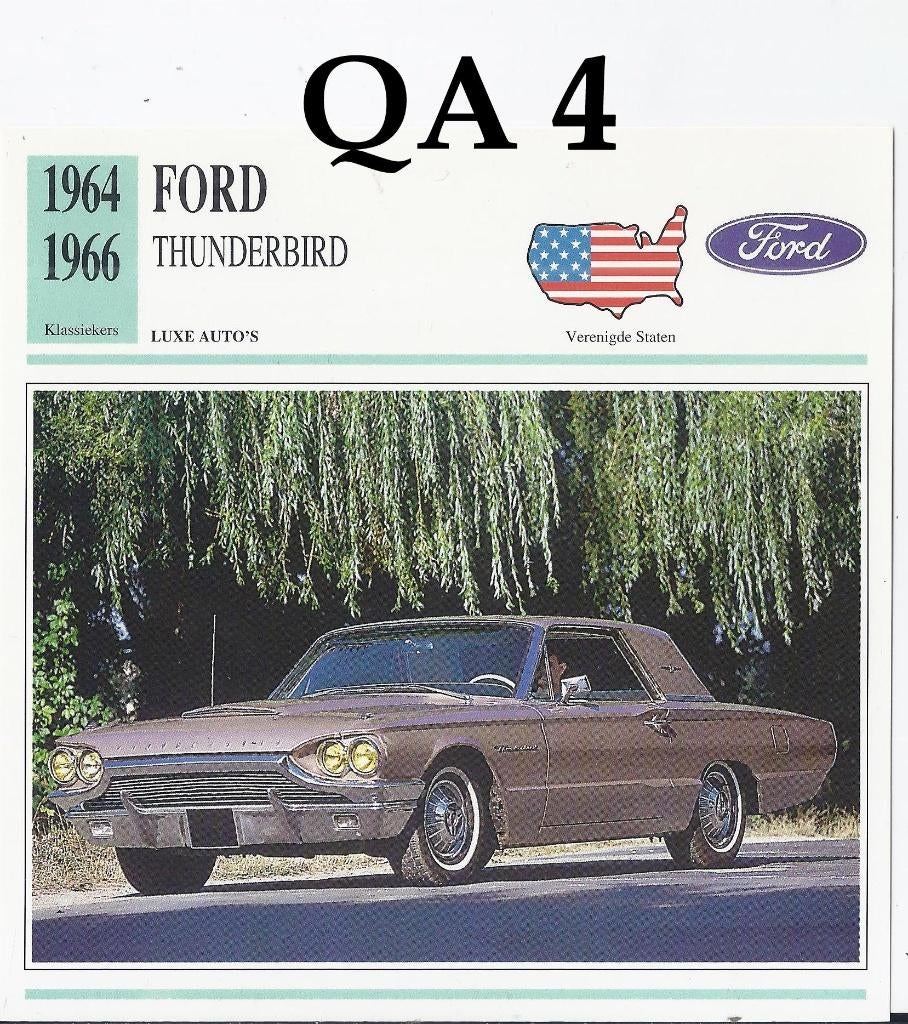 Qa4 autokaart ford thunderbird 1964/1966, Ophalen of Verzenden, Zo goed als nieuw, Auto's