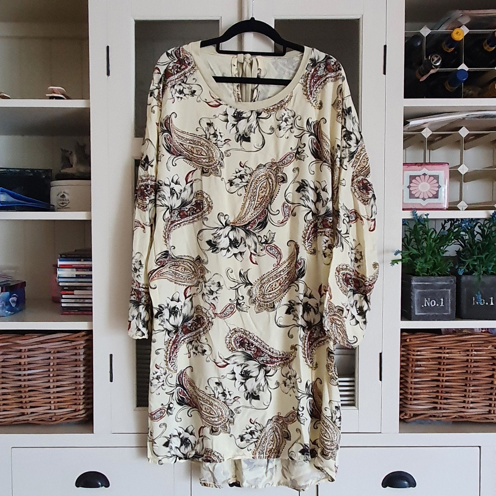 Made in Italy viscose zachte jurk maat 46, Ophalen of Verzenden, Zo goed als nieuw, Maat 46/48 (XL) of groter, Onder de knie
