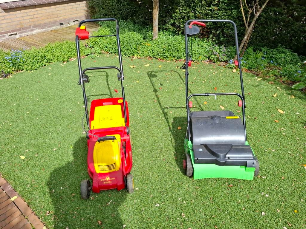 Wolf grasmaaier en Fleurbest verticuteermachine set, Tuin en Terras, Ophalen of Verzenden, Gebruikt, Elektrische grasmaaier, Wolf, Fleurbest