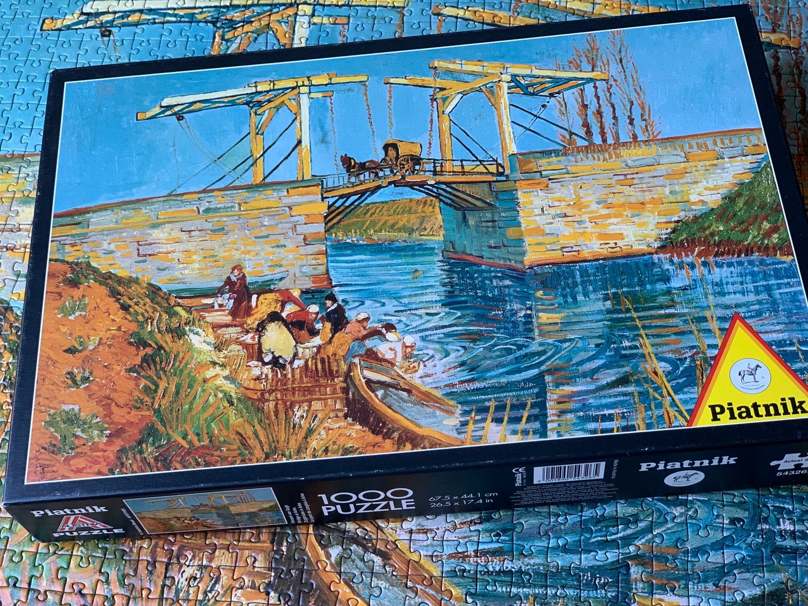 Piatnik puzzel 1000 stukjes. The Bridge at Arles Vincent v G, Ophalen of Verzenden, 500 t/m 1500 stukjes, Zo goed als nieuw