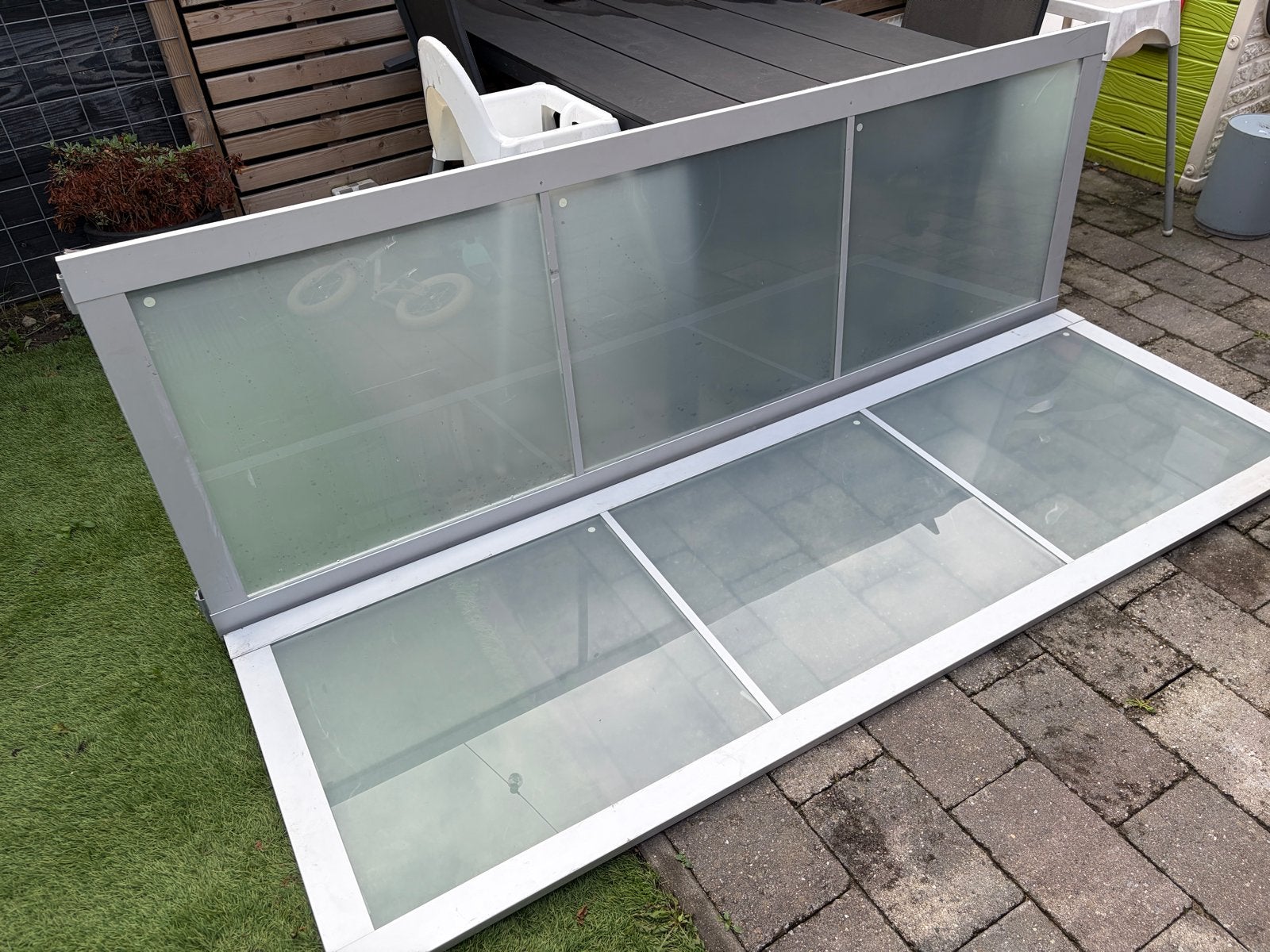 IKEA Pax Schuifdeurset 150x236 cm met Melkglas, Ophalen, Gebruikt, 200 cm of meer, 150 tot 200 cm