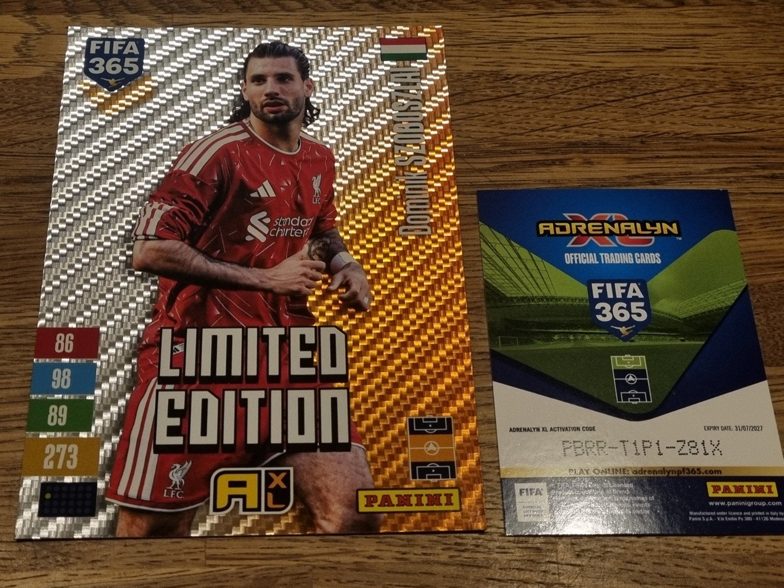 Panini Adrenalyn xl Fifa 365 2027 XXL Limited Szoboszlai, Ophalen of Verzenden, Zo goed als nieuw, Plaatje