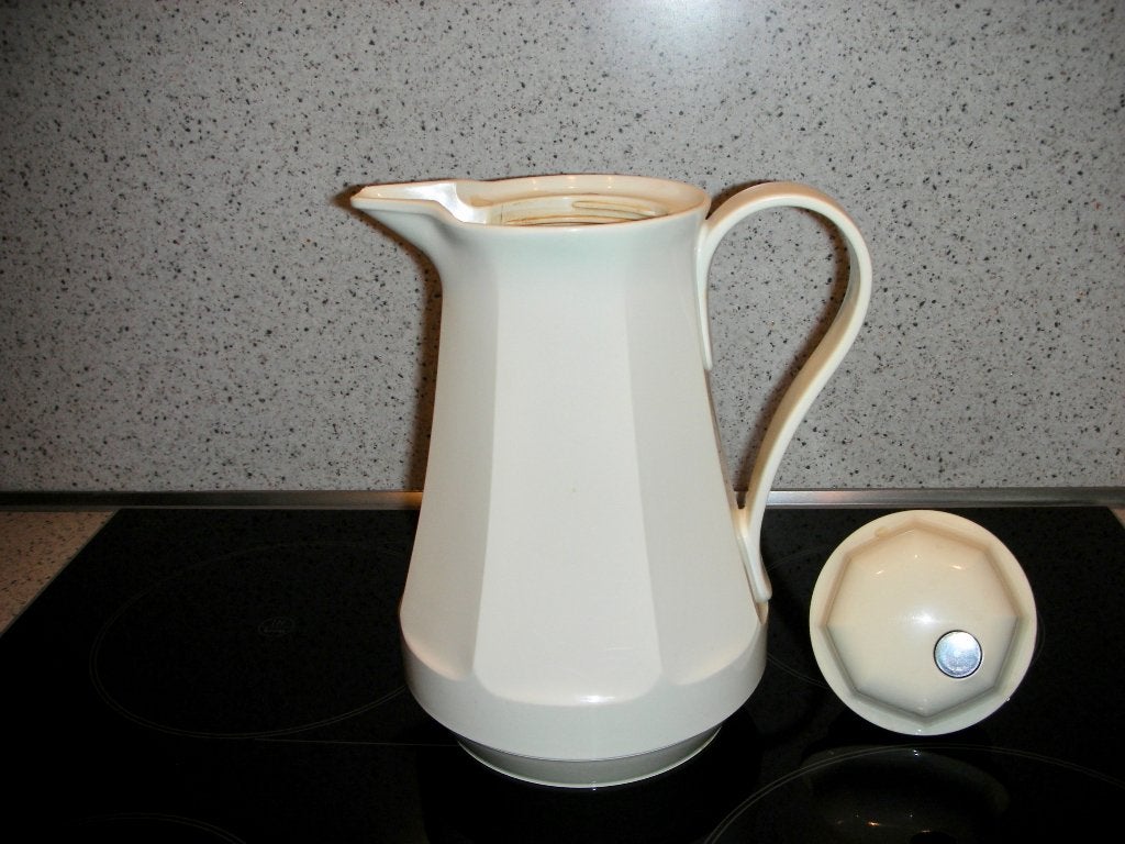 Douwe Egberts thermoskan, Ophalen, Gebruikt, Beige