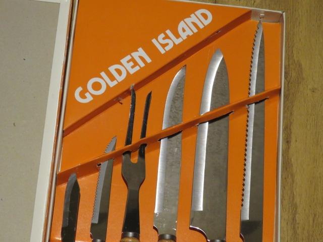 Vintage Golden Island messenset 6 delig NIEUW in de doos, Ophalen of Verzenden