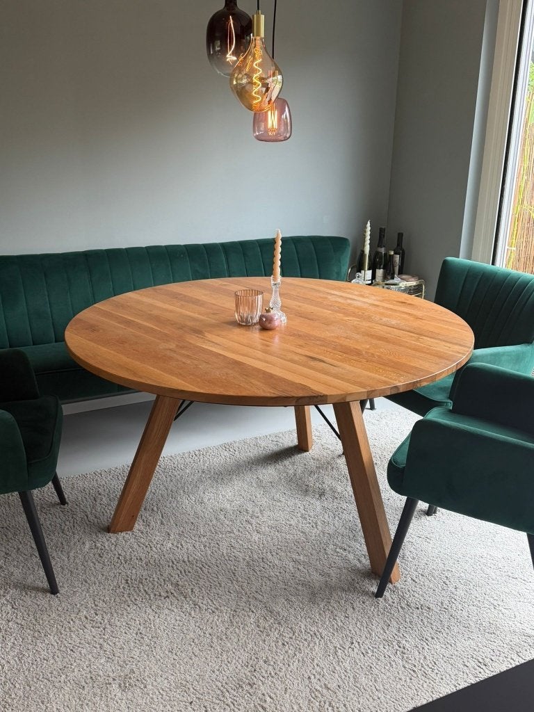 Ronde eettafel Bodilson Ray, Huis en Inrichting, Tafels | Eettafels, Ophalen, Gebruikt, Vijf personen of meer, 100 tot 150 cm