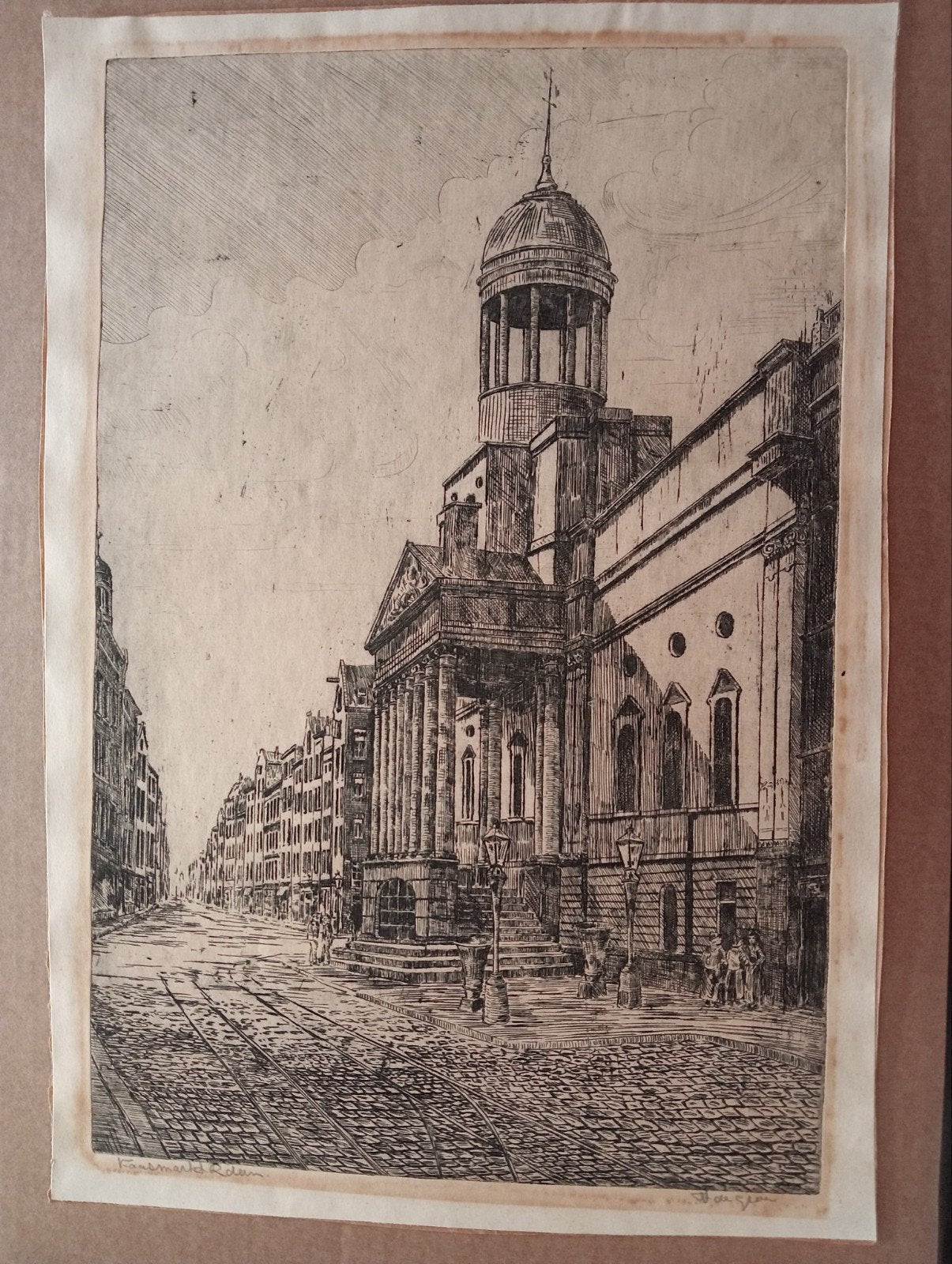 Frans de Groen Ets Kaasmarkt Rotterdam, Antiek en Kunst, Ophalen of Verzenden