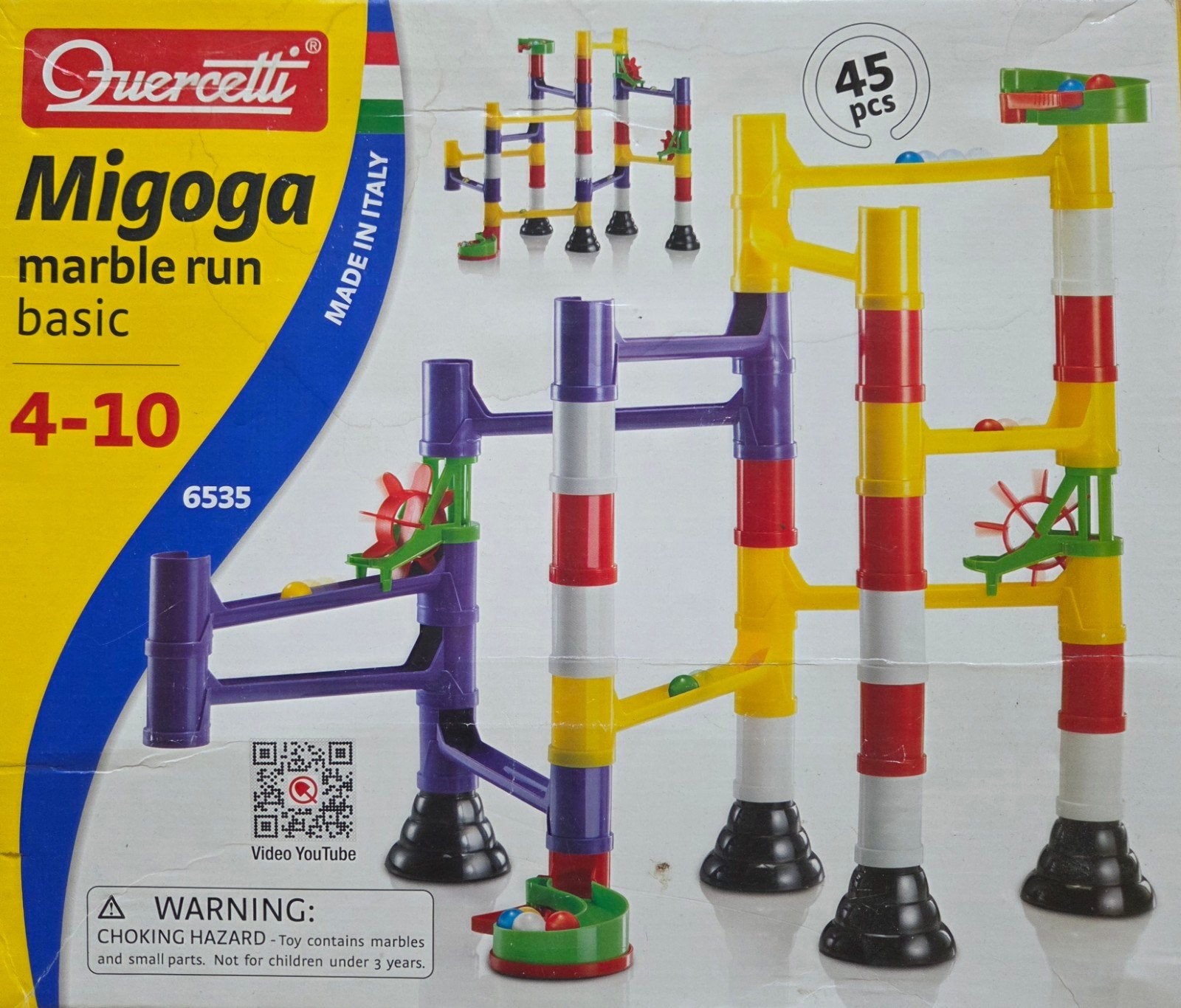 Quercetti Migoga knikkerbaan basis (45 stuks), NÚ € 10,95 !!, Ophalen of Verzenden, Zo goed als nieuw, Overige merken