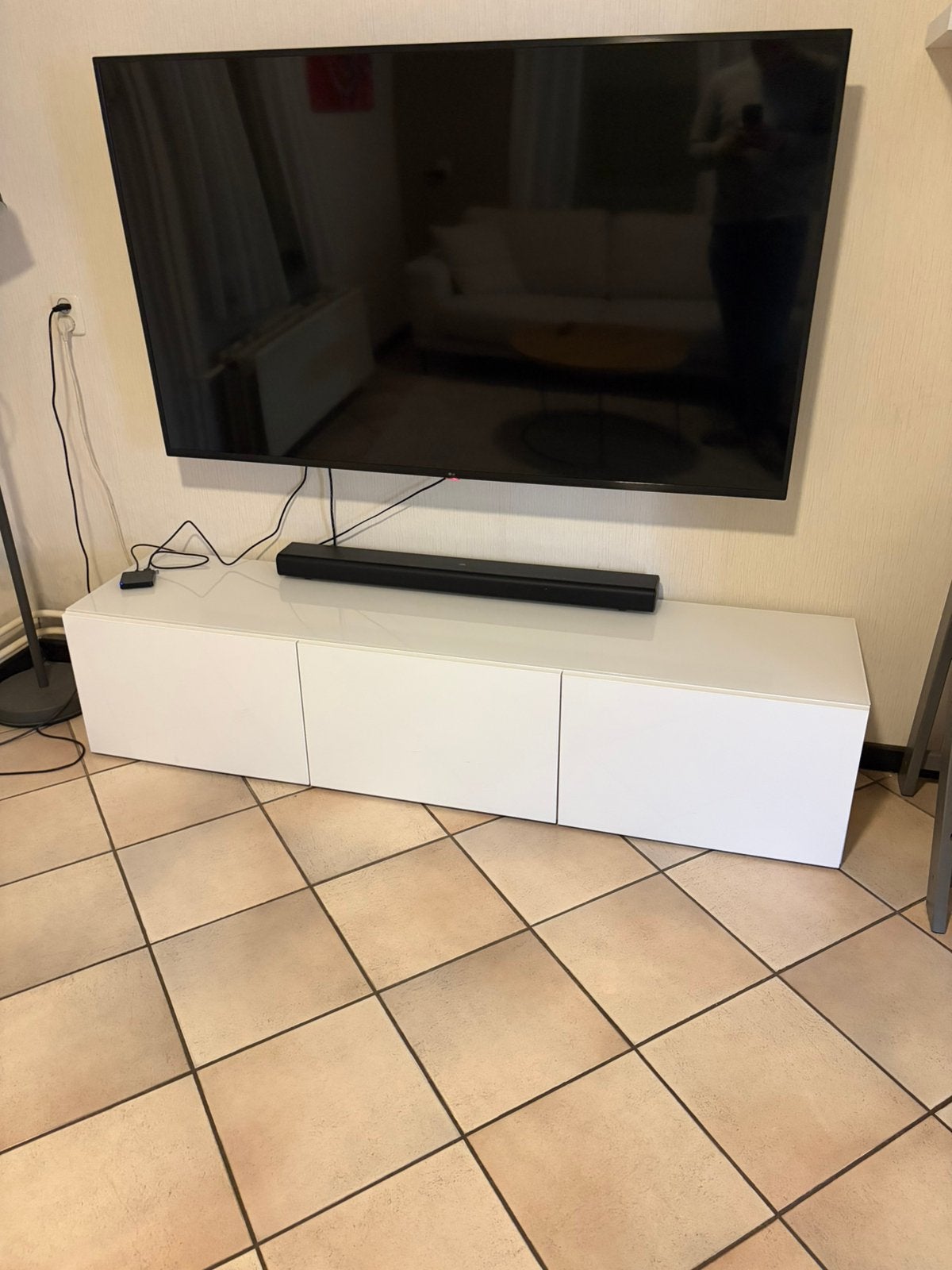 Tv meubel met glasplaat, Ophalen, Zo goed als nieuw, 25 tot 50 cm, Minder dan 100 cm