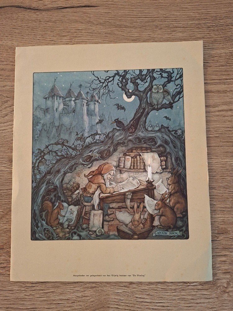 Efteling prent poster Anton Pieck, Ophalen, Zo goed als nieuw
