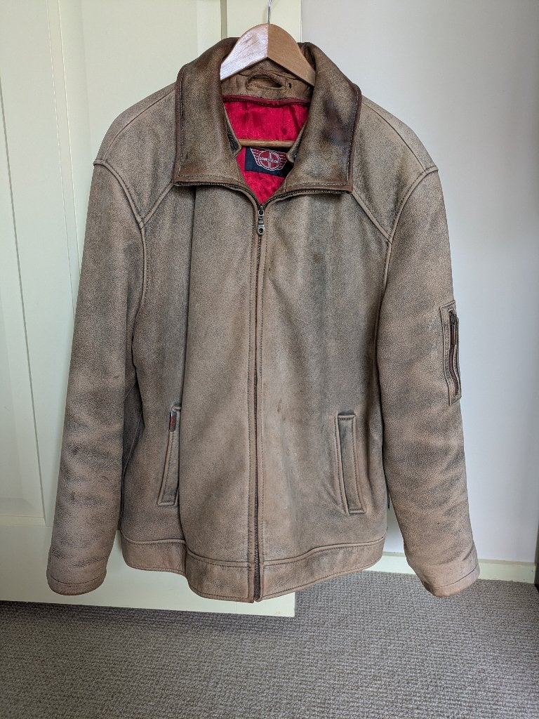 Leren jas, Ophalen, Maat 52/54 (L), Donkervoort, Bruin