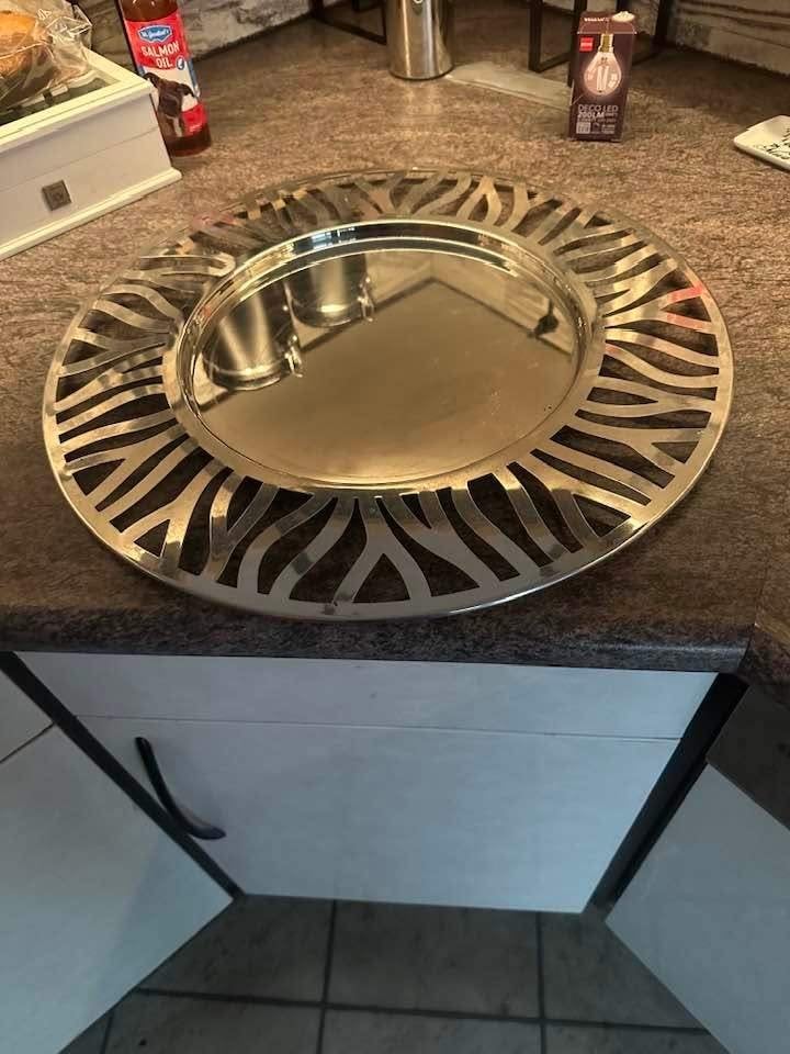 Rond rvs dienblad Alessi Tralcio Muto, Ophalen, Overige materialen, Rond, Zo goed als nieuw