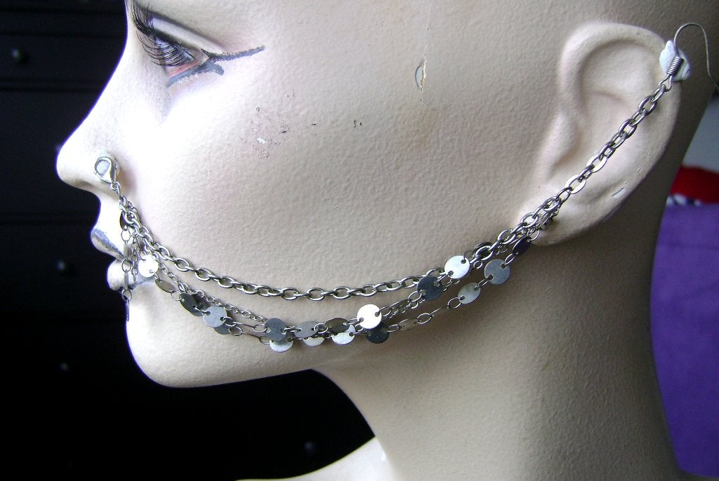 neus te oor ketting buikdans tribal post-paoc rave gothic, Verzenden, Nieuw, Overige materialen, Neuspiercing