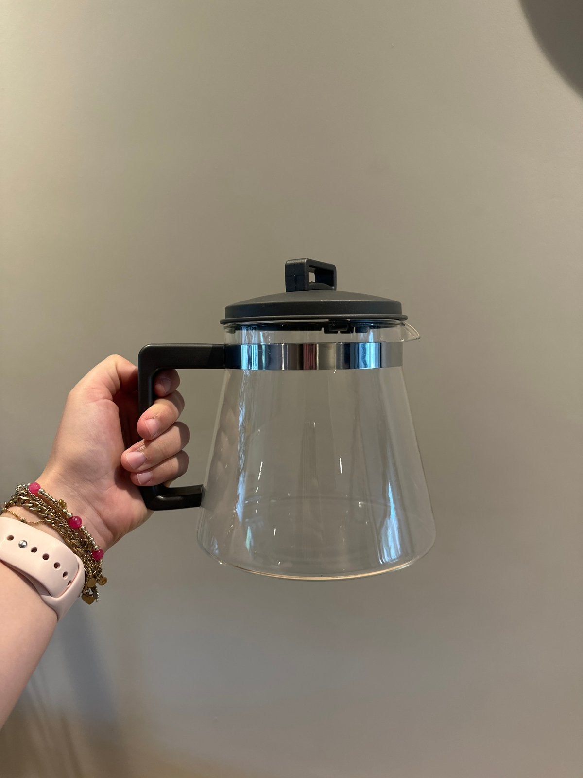 Glazen koffiekan/ theekan met deksel, Witgoed en Apparatuur, Koffiezetapparaten, 4 tot 10 kopjes, Ophalen, Zo goed als nieuw, Overige modellen
