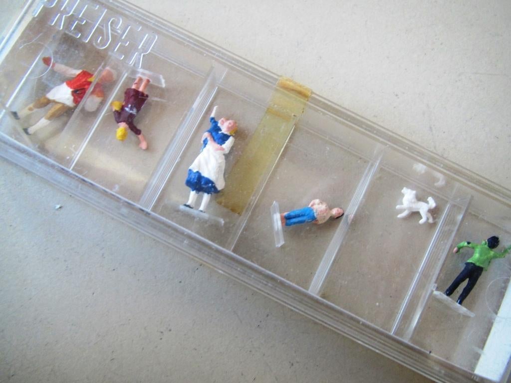 Preiser H0 # 43: 6 vrolijke figuren Märklin Piko Roco 260, Overige merken, Gelijkstroom of Wisselstroom, Overige typen, Nieuw
