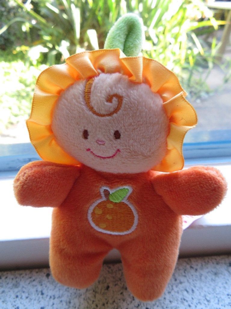 Zacht oranje sinasappel popje met groen blaadje merk Trudi, Oranje, Overige typen, Ophalen of Verzenden, Zo goed als nieuw