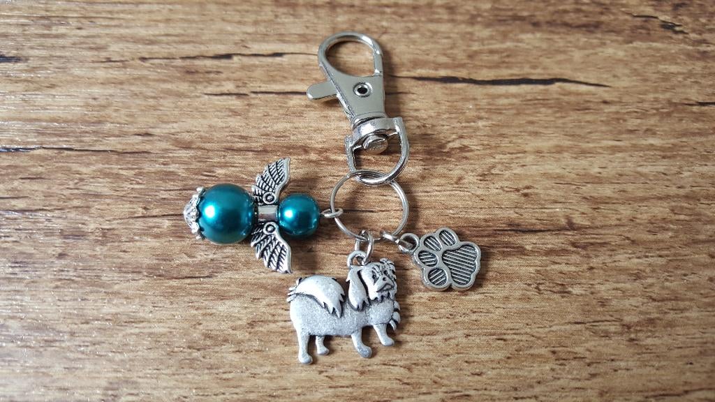 Tashanger/Sleutelhanger Pekinees met beschermengeltje, Dieren en Toebehoren, Verzenden, Nieuw