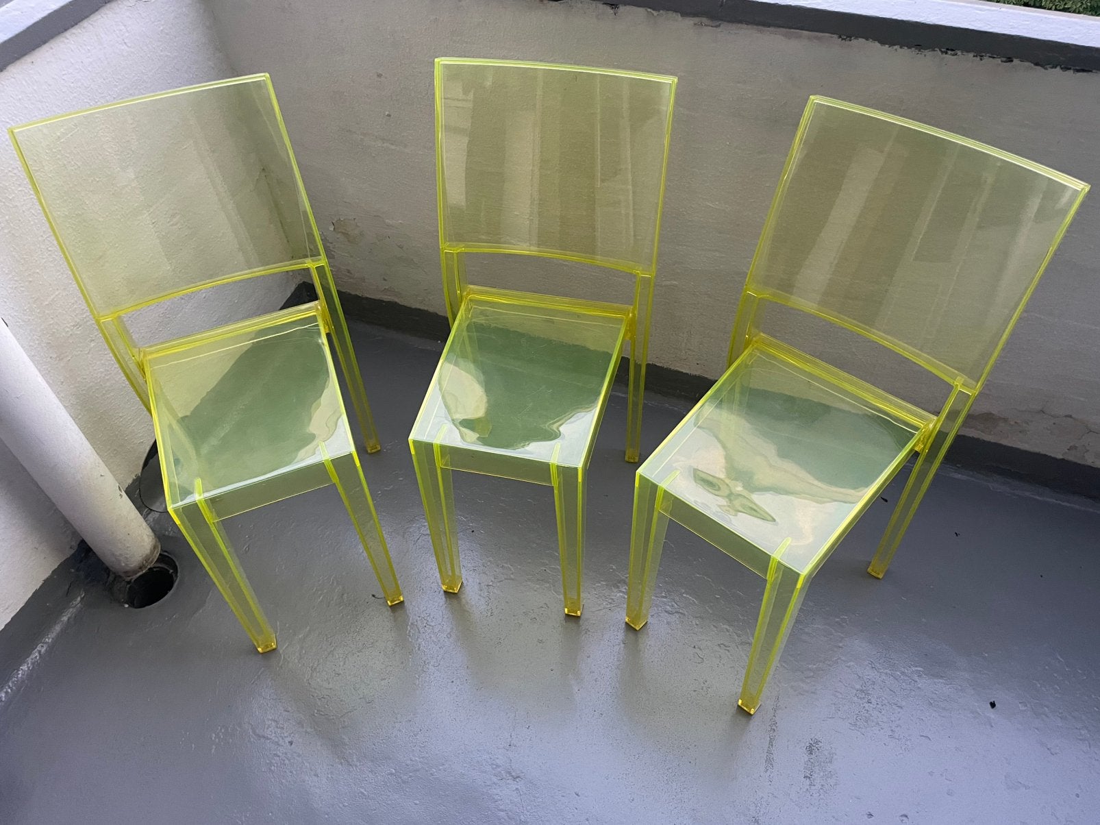 3 design Philippe Starck Kartell La Marie Neon Geel Stoelen, Ophalen, Kunststof, Twee, Overige kleuren