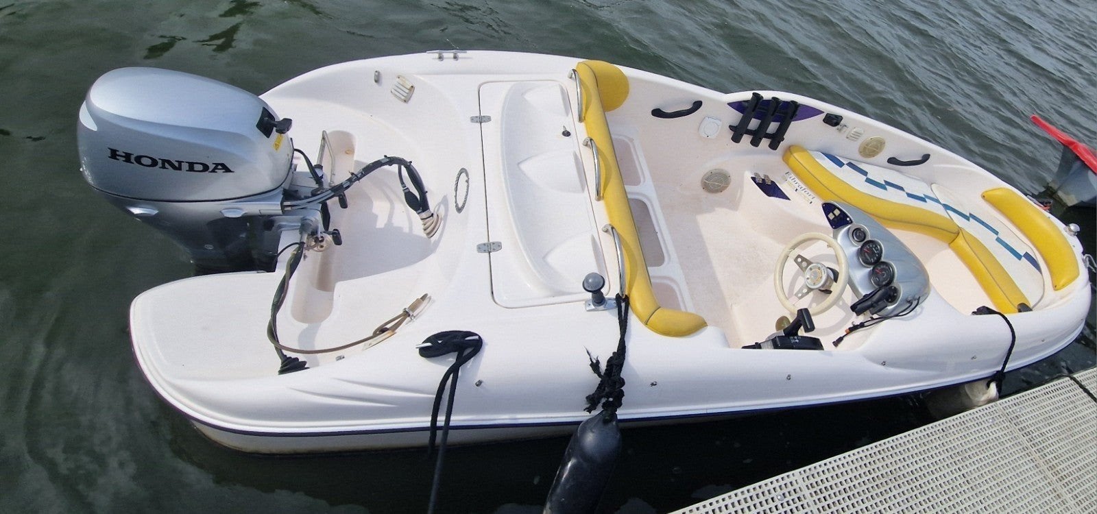 Boot te koop met honda buitenboordmotor, Watersport en Boten, Motorboten en Motorjachten, Gebruikt, Buitenboordmotor, 10 pk, Polyester