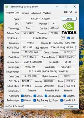 PNY Nvidia RTX A6000, Computers en Software, Videokaarten, DisplayPort, GDDR6, Ophalen of Verzenden, Zo goed als nieuw