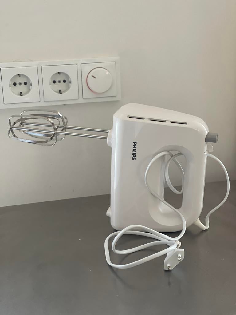 Philips Handmixer HR3700 - Wit, Witgoed en Apparatuur, Keukenmixers, Zo goed als nieuw, Minder dan 1 liter, 3 snelheden of meer