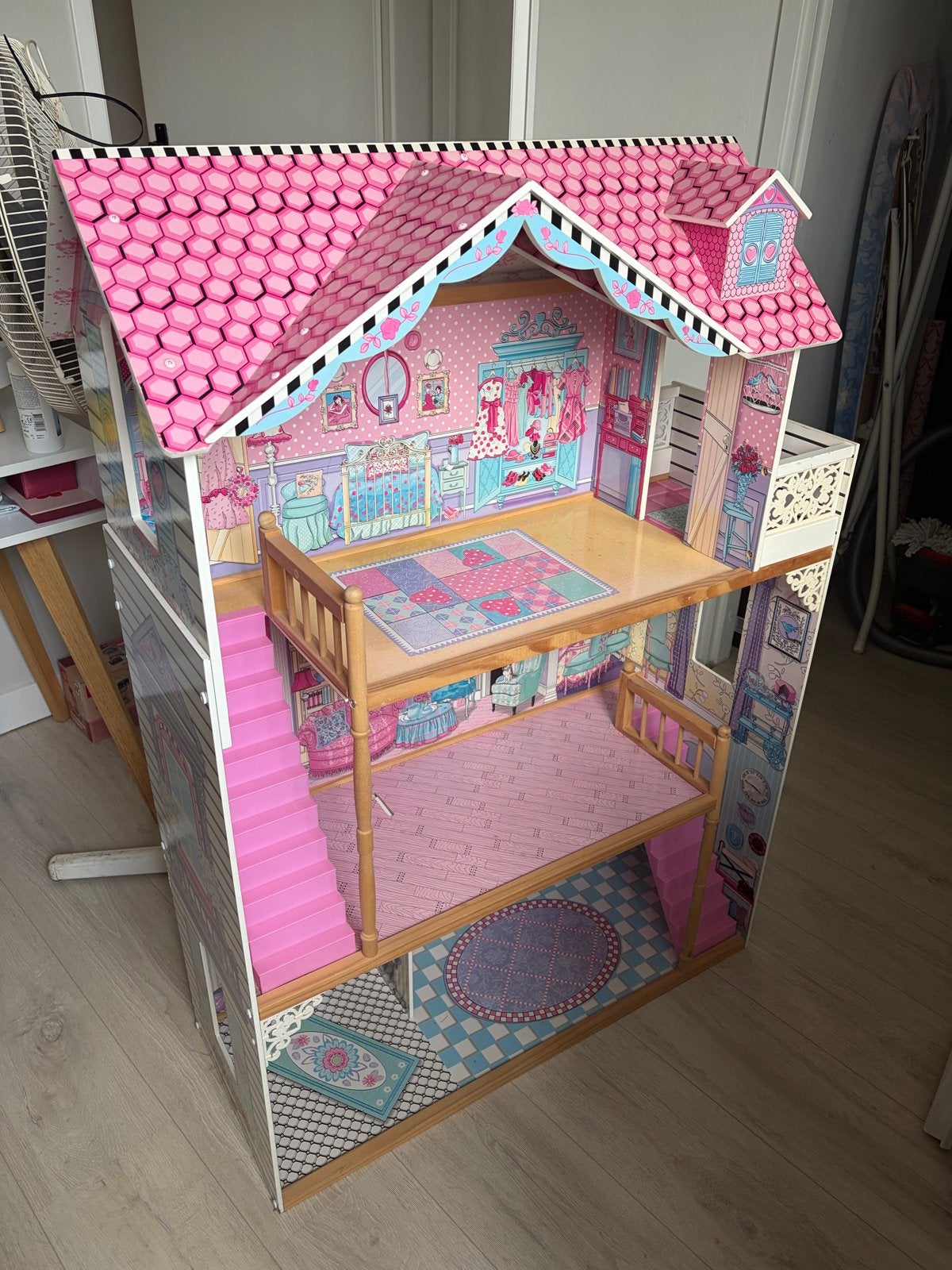 Groot poppenhuis met meubels, Ophalen, Gebruikt, Poppenhuis