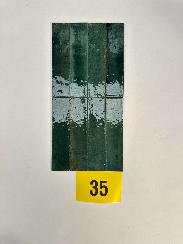 Groene, keramische tegels 6x24cm – ± 1,55 m² – restpartij, Ophalen, Nieuw, Minder dan 20 cm, Minder dan 5 m²